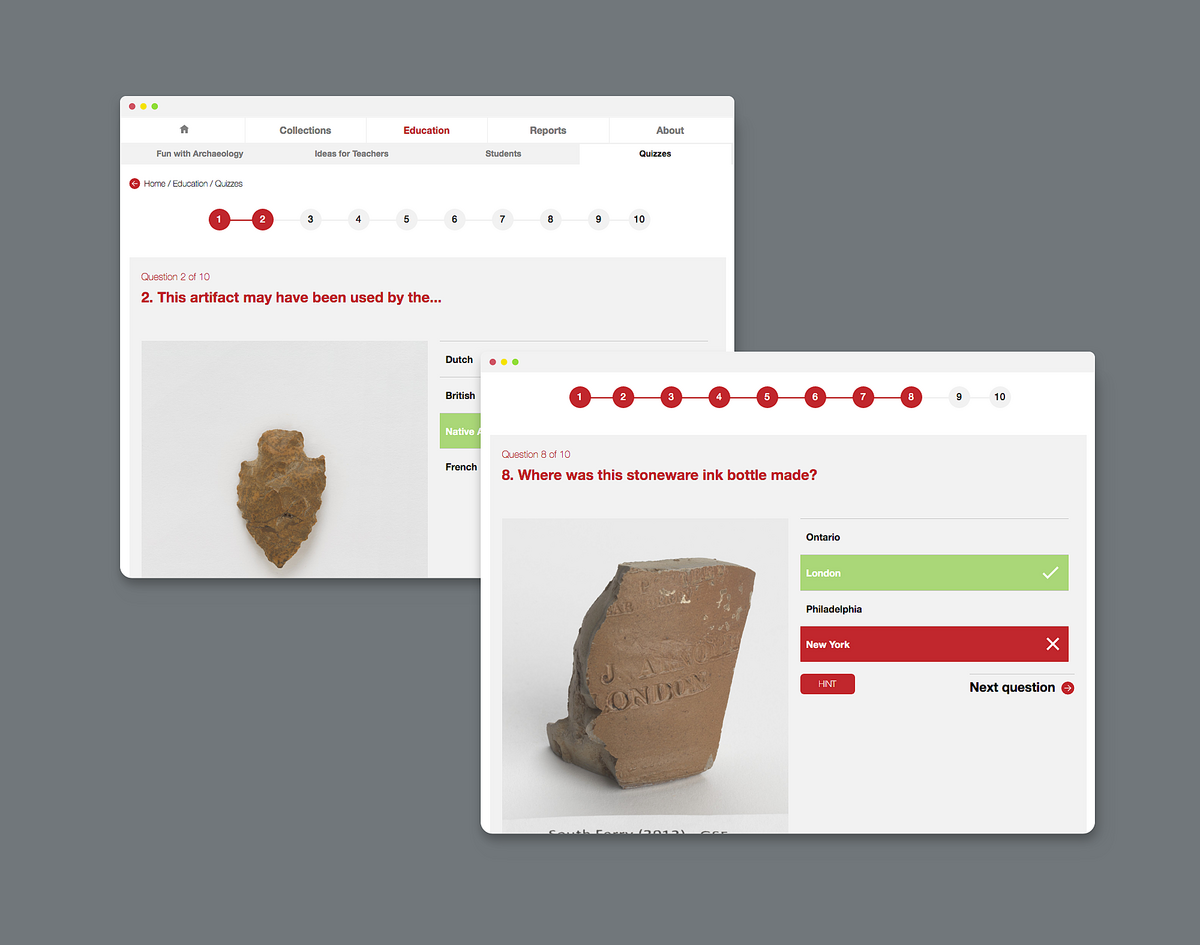 Image highlighting the Quiz section of the website where users can test their knowledge.